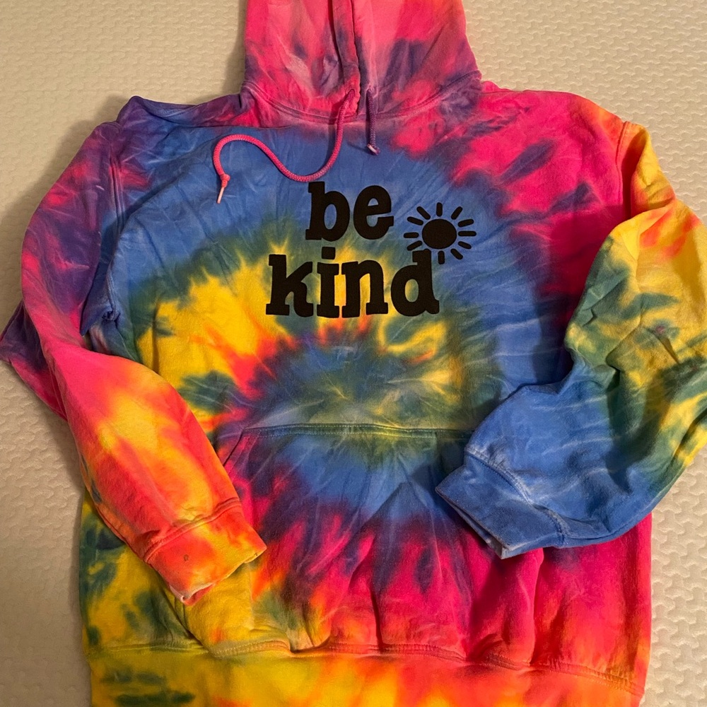 Colorful Tie-Dye 'Be Kind' Hoodie